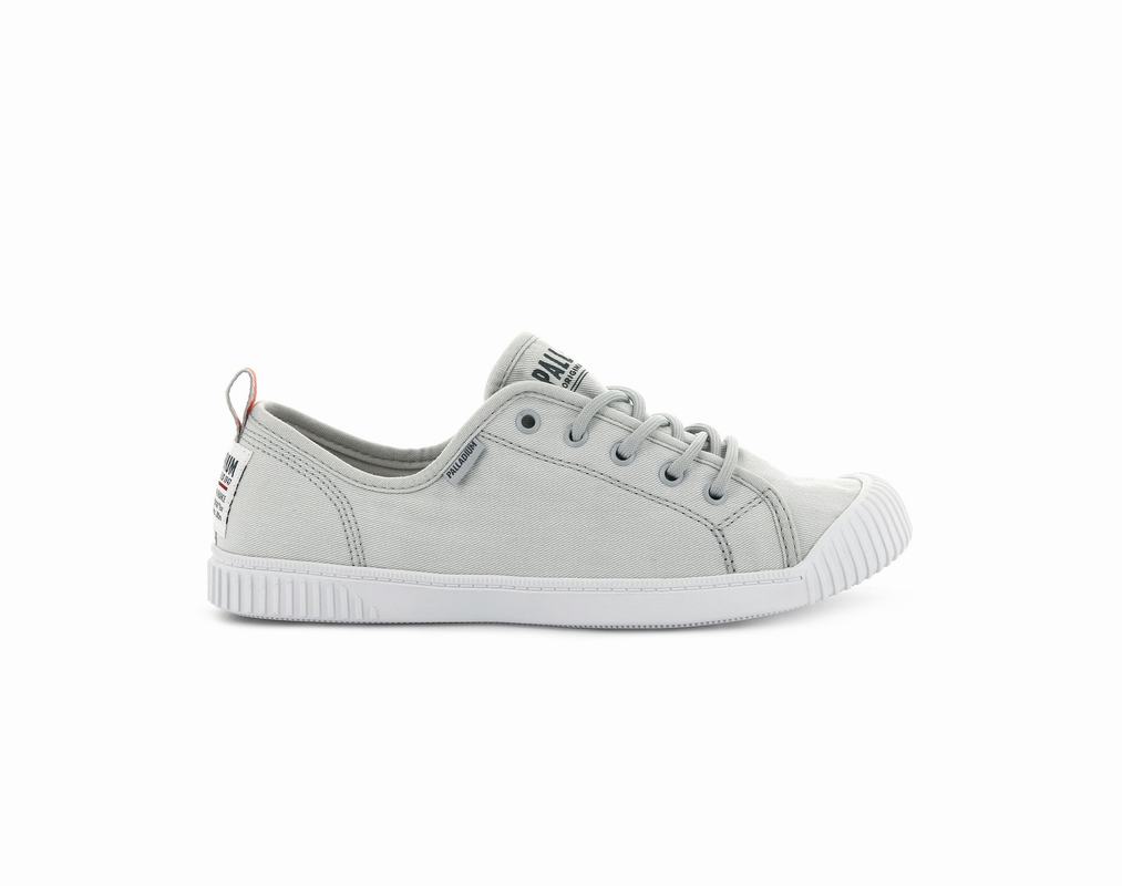 Palladium Easy Lace Canvas Damen Niedrige Sneaker Grau ||036854-NEK||